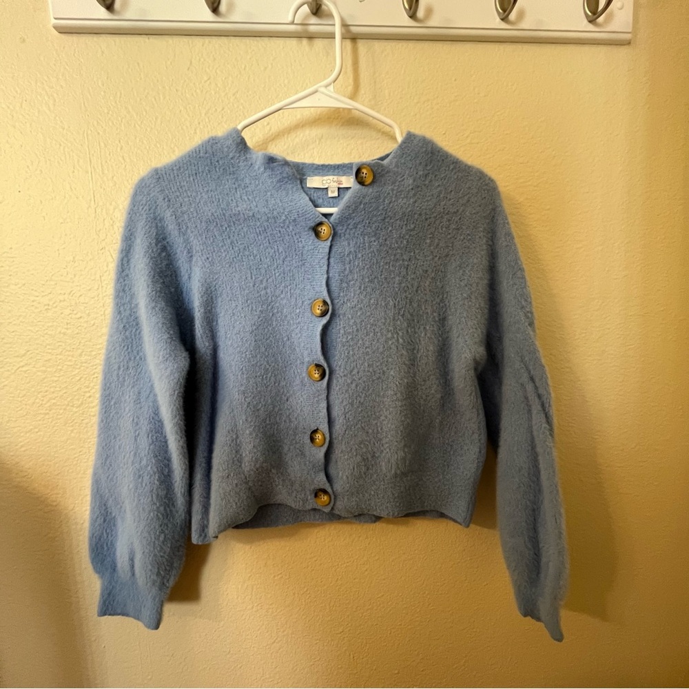 Blue Button-Up Women's Sweater